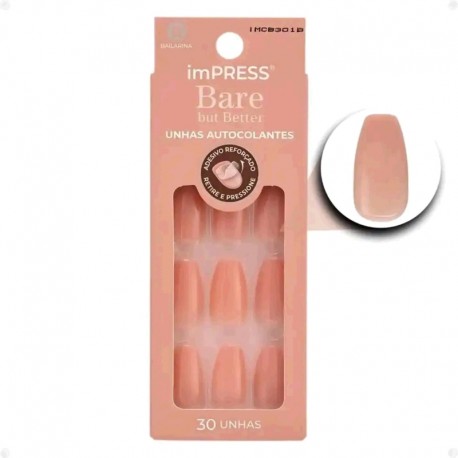 UÑAS AUTOCOLANTES KISS BARE BUT BETTER