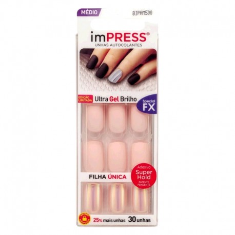 Impress Press-On Kit de Unas Posticas Autoadhesivas