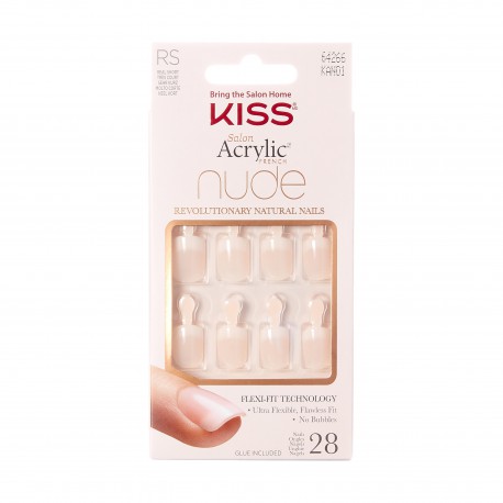 Kiss Unas Autoadhesivas Acrylic French Nude KAN01