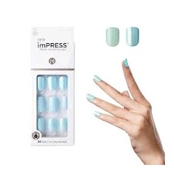 Impress Unhas Autocolantes Press-On Manicure Curtas KIM012